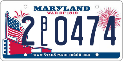 MD license plate 2BL0474