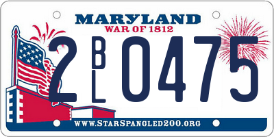MD license plate 2BL0475