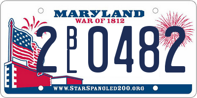 MD license plate 2BL0482