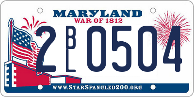 MD license plate 2BL0504
