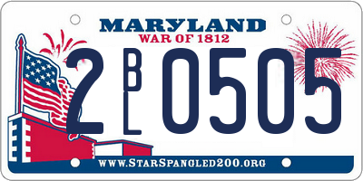 MD license plate 2BL0505