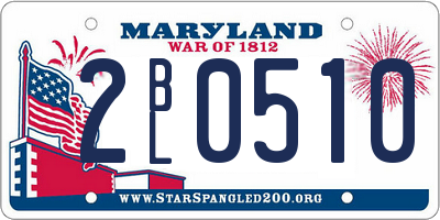MD license plate 2BL0510