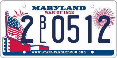 MD license plate 2BL0512