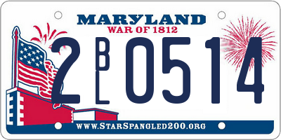 MD license plate 2BL0514