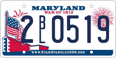 MD license plate 2BL0519
