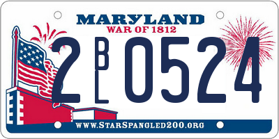 MD license plate 2BL0524
