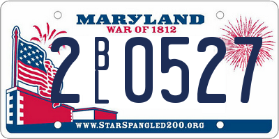 MD license plate 2BL0527