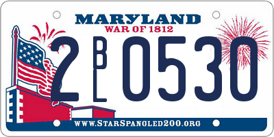 MD license plate 2BL0530