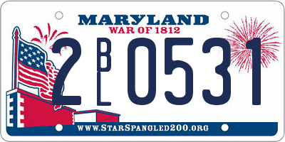 MD license plate 2BL0531