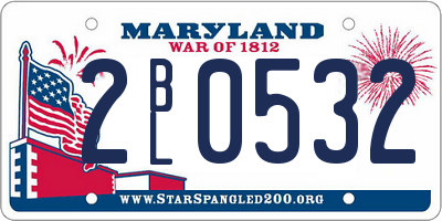 MD license plate 2BL0532