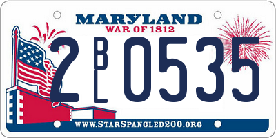 MD license plate 2BL0535
