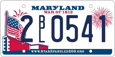 MD license plate 2BL0541
