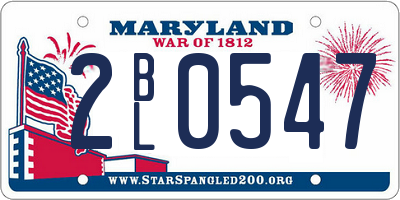 MD license plate 2BL0547