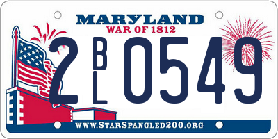 MD license plate 2BL0549