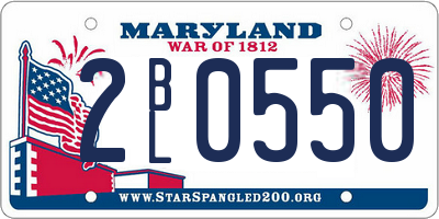 MD license plate 2BL0550