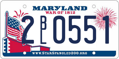 MD license plate 2BL0551