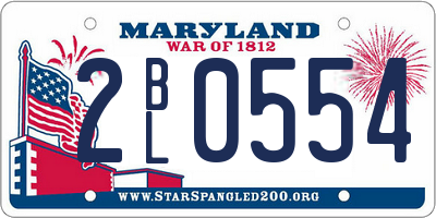 MD license plate 2BL0554
