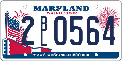 MD license plate 2BL0564