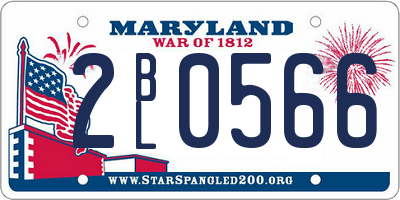 MD license plate 2BL0566