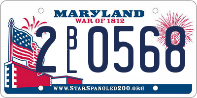 MD license plate 2BL0568
