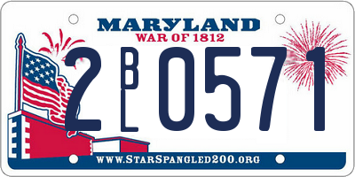 MD license plate 2BL0571