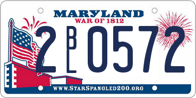 MD license plate 2BL0572