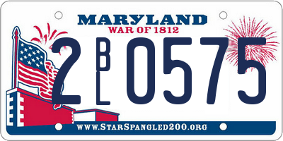 MD license plate 2BL0575
