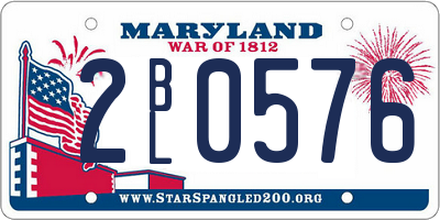 MD license plate 2BL0576
