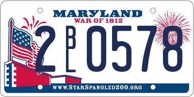 MD license plate 2BL0578