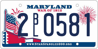 MD license plate 2BL0581