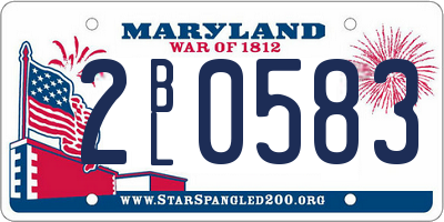 MD license plate 2BL0583