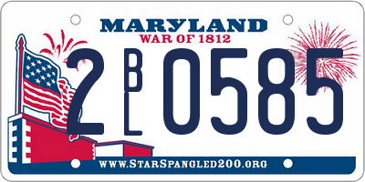 MD license plate 2BL0585