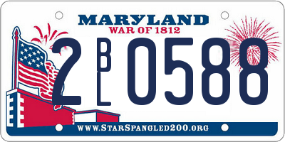 MD license plate 2BL0588