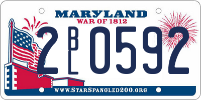 MD license plate 2BL0592