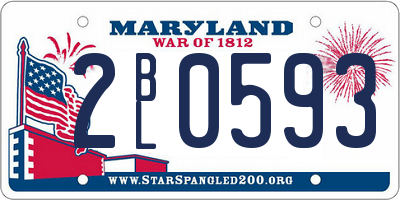 MD license plate 2BL0593