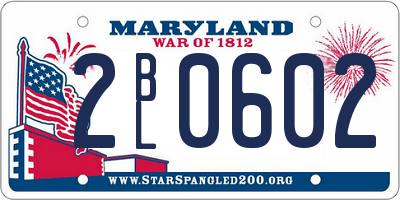 MD license plate 2BL0602