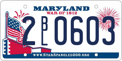 MD license plate 2BL0603