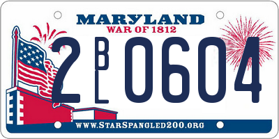 MD license plate 2BL0604