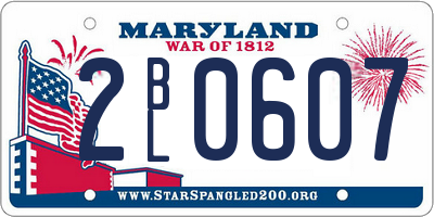 MD license plate 2BL0607