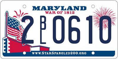 MD license plate 2BL0610