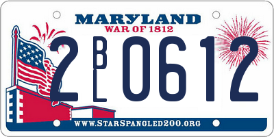 MD license plate 2BL0612