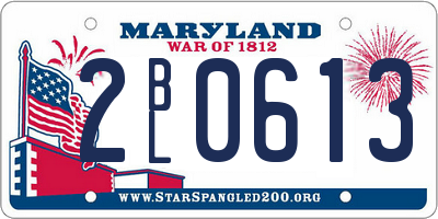 MD license plate 2BL0613