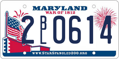 MD license plate 2BL0614