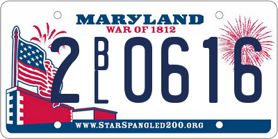 MD license plate 2BL0616