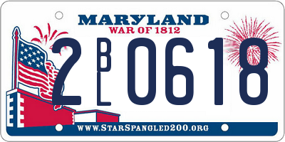MD license plate 2BL0618