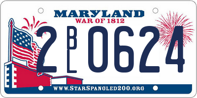 MD license plate 2BL0624