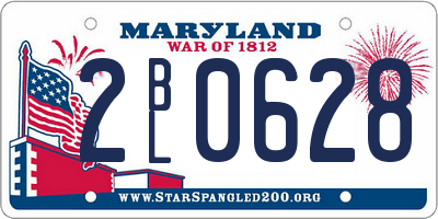 MD license plate 2BL0628
