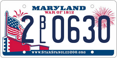 MD license plate 2BL0630