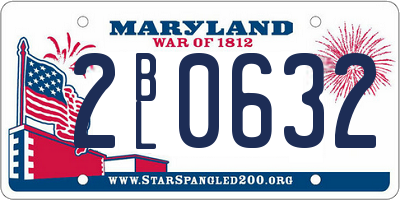 MD license plate 2BL0632