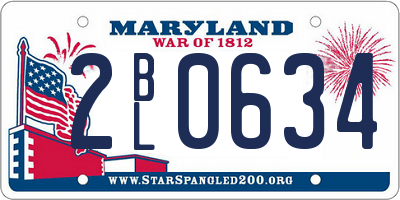 MD license plate 2BL0634